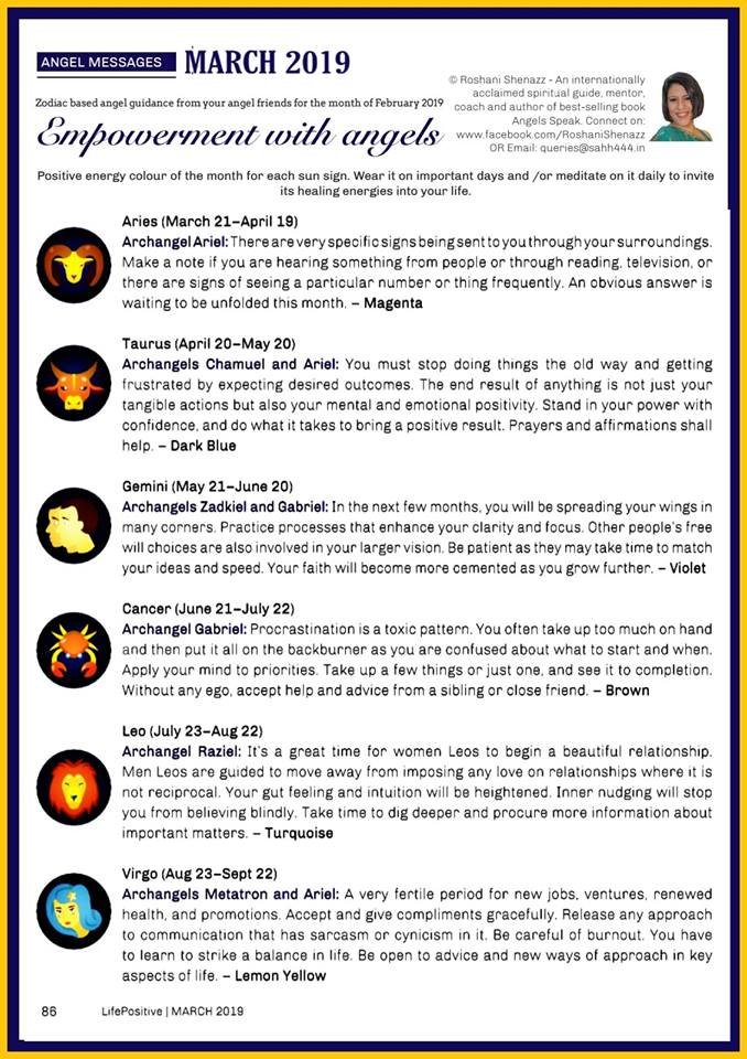 Angel Sunsign Messages - MARCH 2019-1